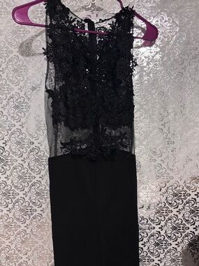 Elegant jumpsuit lace translucent medium